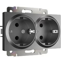 Werkel W1172064  Розетка двойная с заземлением (графит матовый)