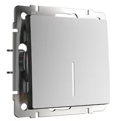 Werkel W1112165  Выключатель одноклавишный проходной с подсветкой (серебряный матовый)