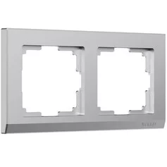 Werkel W0021865  Рамка на 2 поста Stark (серебряный матовый)