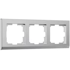 Werkel W0031865  Рамка на 3 поста Stark (серебряный матовый)