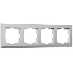 Werkel W0041865  Рамка на 4 поста Stark (серебряный матовый)