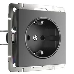 Werkel W1171164  Розетка с заземлением и шторками (графит матовый)