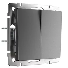 Werkel W1122064  Выключатель двухклавишный проходной (графит матовый)