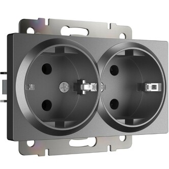 Werkel W1172064  Розетка двойная с заземлением (графит матовый)