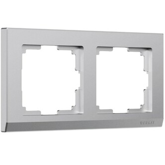 Werkel W0021865  Рамка на 2 поста Stark (серебряный матовый)