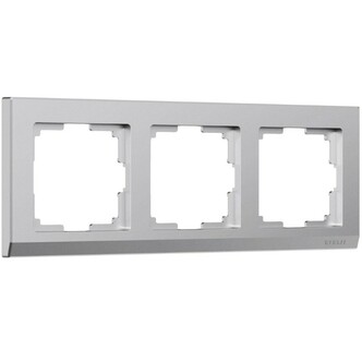 Werkel W0031865  Рамка на 3 поста Stark (серебряный матовый)