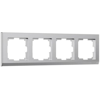 Werkel W0041865  Рамка на 4 поста Stark (серебряный матовый)