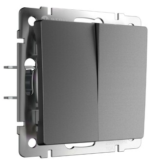 Werkel W1122064  Выключатель двухклавишный проходной (графит матовый)