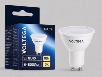 VOLTEGA Светодиодная лампа Ультра Стандарт MR16 8Вт 3000K 100° GU10 (3100)