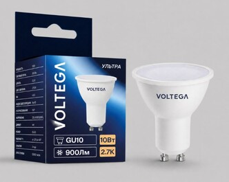 VOLTEGA Светодиодная лампа Ультра Стандарт MR16 10Вт 2700K 100° GU10 (3102)