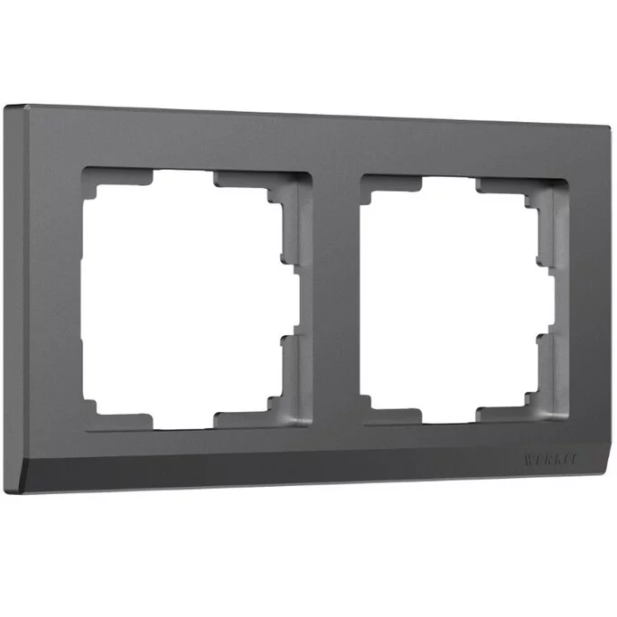 Werkel W0021864  Рамка на 2 поста Stark (графит матовый)
