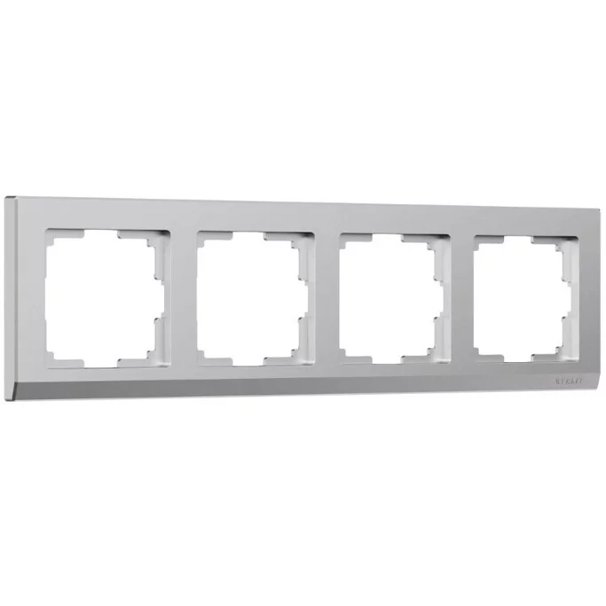 Werkel W0041865  Рамка на 4 поста Stark (серебряный матовый)