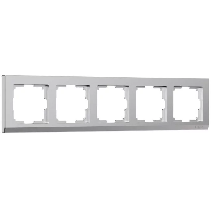 Werkel W0051865  Рамка на 5 постов Stark (серебряный матовый)