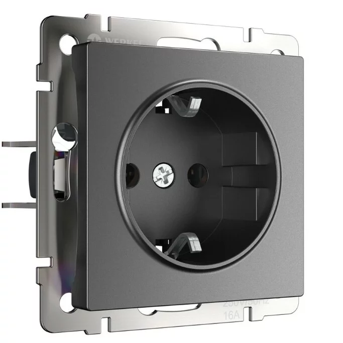 Werkel W1171064  Розетка с заземлением (графит матовый)