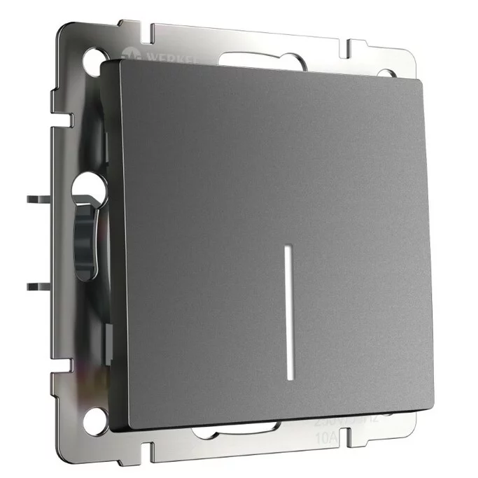 Werkel W1112164  Выключатель одноклавишный проходной с подсветкой (графит матовый)