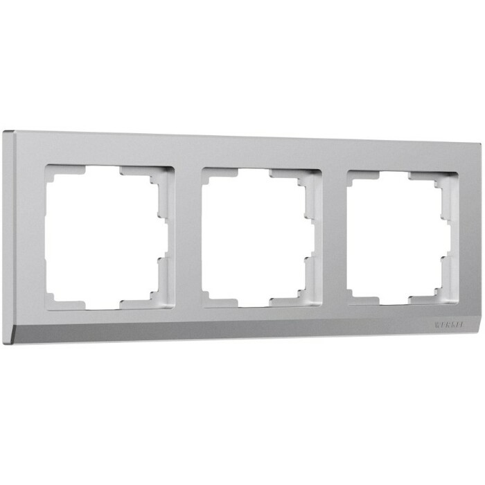 Werkel W0031865  Рамка на 3 поста Stark (серебряный матовый)