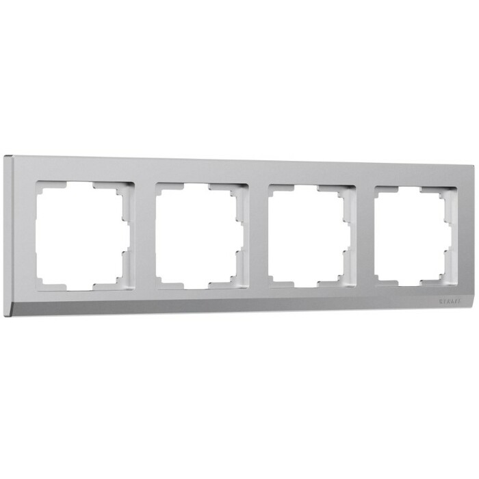 Werkel W0041865  Рамка на 4 поста Stark (серебряный матовый)