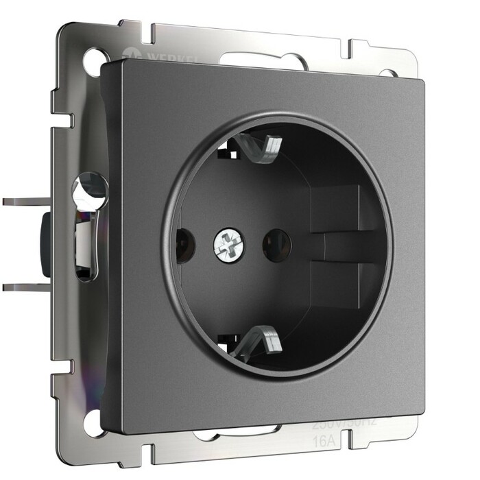 Werkel W1171064  Розетка с заземлением (графит матовый)