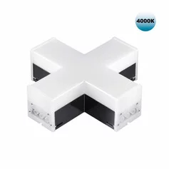 NOVOTECH 359114 OVER NT23 000 черный Светильник-соединитель &amp;quot Х&amp;quot - образный IP20 LED 12W 400