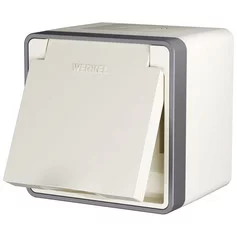 Werkel W5071203  Розетка влагозащ. с зазем. с защит. крышкой и шторками Gallant (слоновая кость)