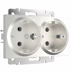 Werkel W1172013  Розетка двойная с заземлением (перламутровый рифленый)