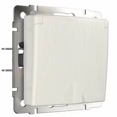 Werkel W1171213  Розетка влагозащ. с зазем. с защит. крышкой и шторками (перламутровый рифленый)