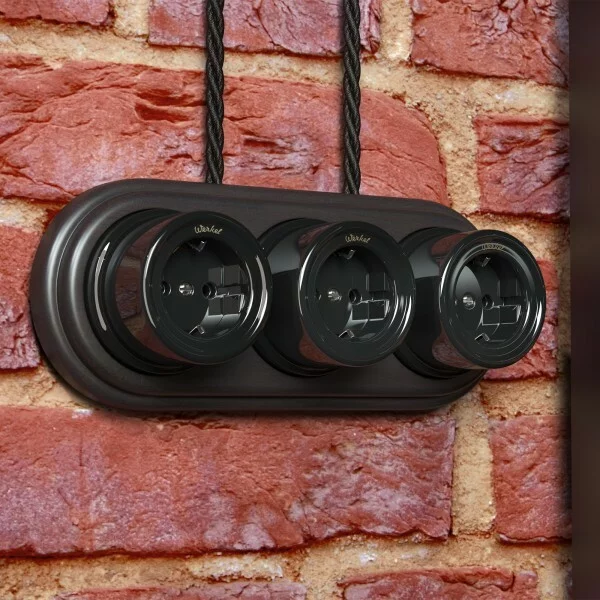 Werkel W6453508  Ретро кабель витой 3х1,5 (черный) 50 м Цена указана за 1 м