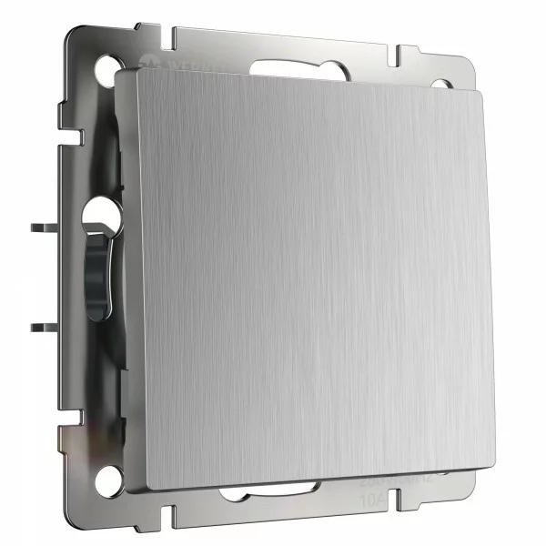 Werkel W1112009  Выключатель одноклавишный проходной (cеребряный рифленый)