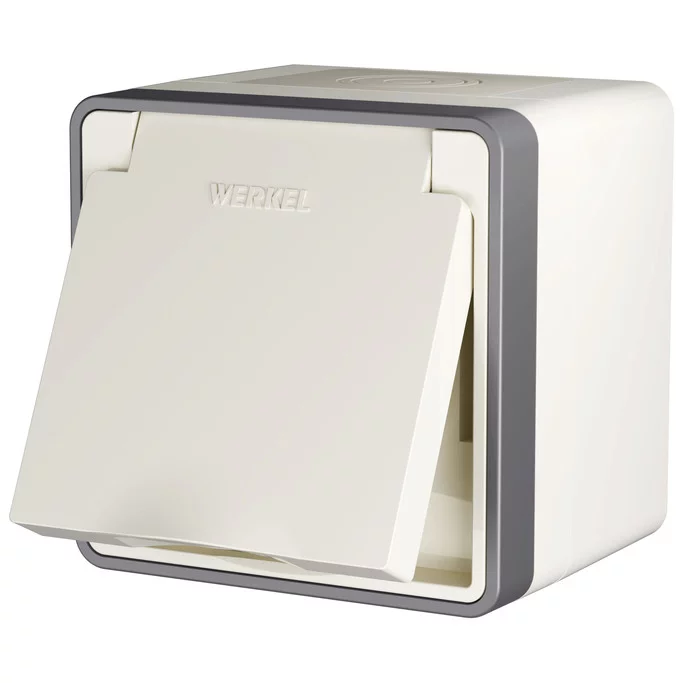 Werkel W5071203  Розетка влагозащ. с зазем. с защит. крышкой и шторками Gallant (слоновая кость)