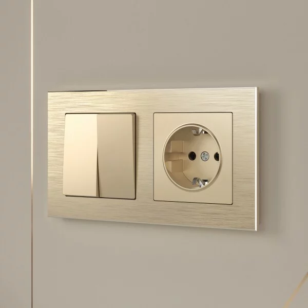 Werkel W1120011  Выключатель двухклавишный (шампань)