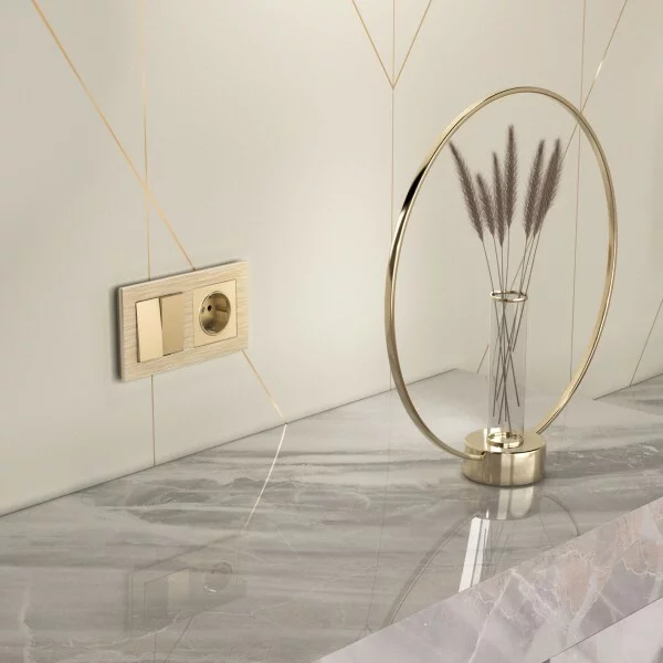 Werkel W1120011  Выключатель двухклавишный (шампань)