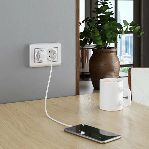 Werkel W1172013  Розетка двойная с заземлением (перламутровый рифленый)