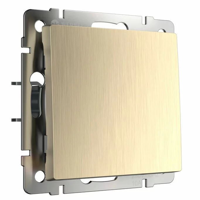 Werkel W1112010  Выключатель одноклавишный проходной (шампань рифленый)