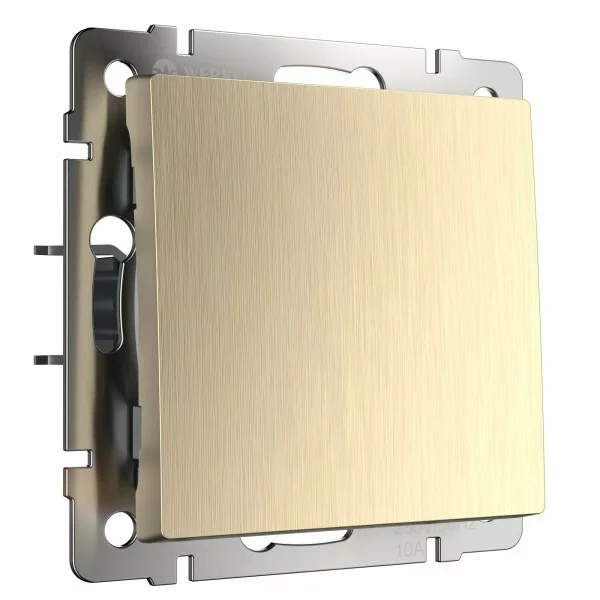 Werkel W1112010  Выключатель одноклавишный проходной (шампань рифленый)