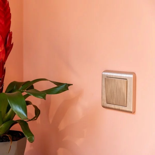 Werkel W1112010  Выключатель одноклавишный проходной (шампань рифленый)