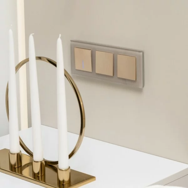 Werkel W1112010  Выключатель одноклавишный проходной (шампань рифленый)