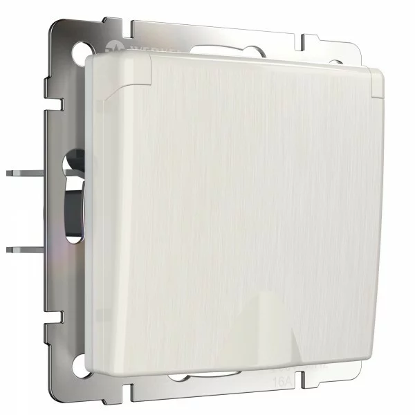 Werkel W1171213  Розетка влагозащ. с зазем. с защит. крышкой и шторками (перламутровый рифленый)