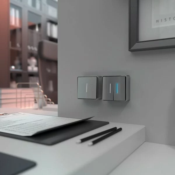 Werkel W5010106  Выключатель одноклавишный с подсветкой Gallant (серебряный)