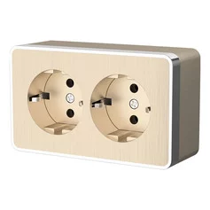 Werkel W5072110  Розетка двойная с заземлением Gallant (шампань рифлен
