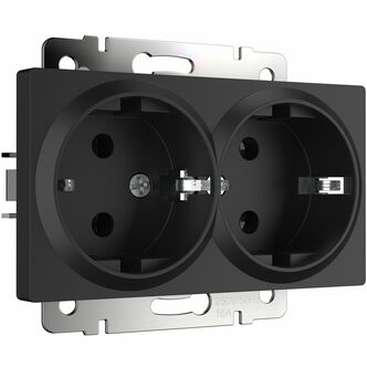 Werkel W1172008  Розетка двойная с заземлением (черный матовый)
