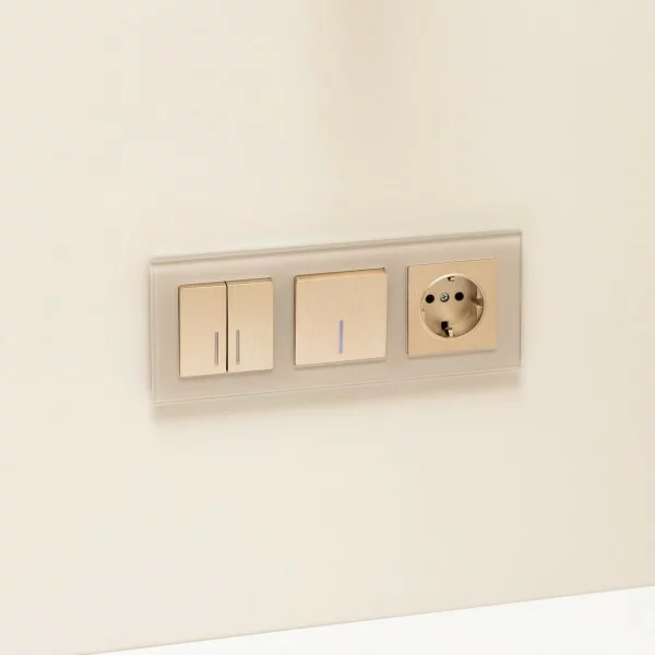 Werkel W1112110  Выключатель одноклавишный проходной с подсветкой (шампань