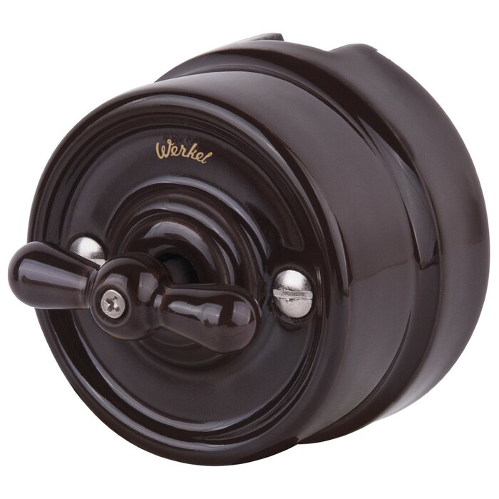 Werkel W5620014  Выключатель на 4 положения двухклавишный (коричневый)