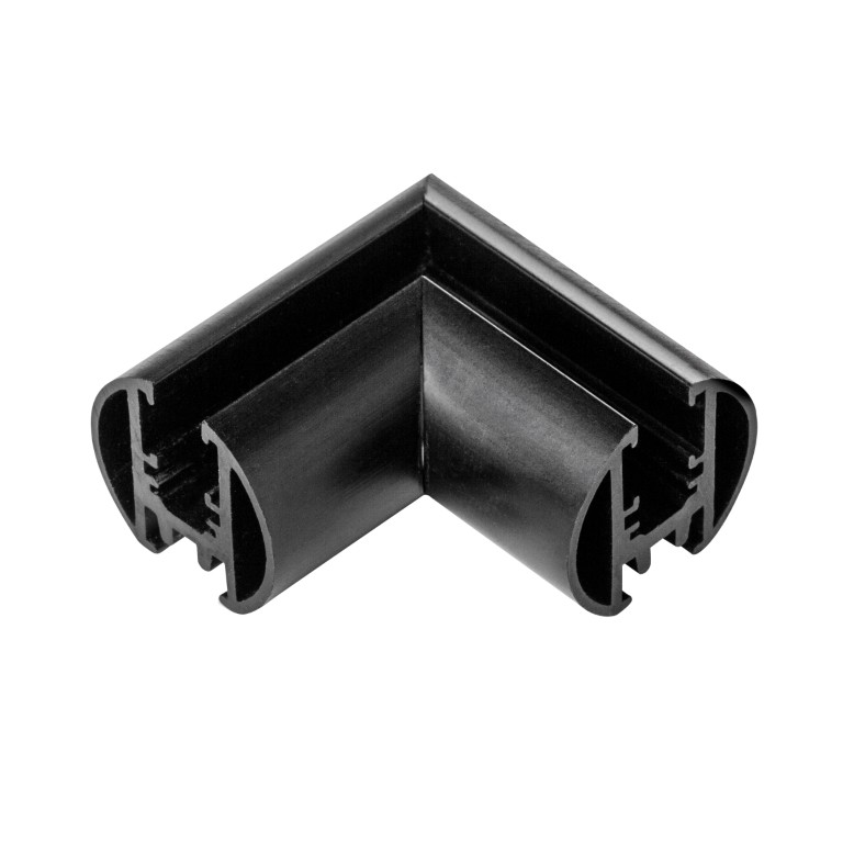 LIGHTSTAR 506447 Соединитель L-образный горизонтальный тип D LINEA ЧЕРНЫЙ