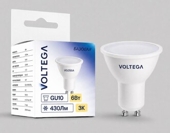 VOLTEGA Светодиодная лампа Базовая Стандарт MR16 6Вт 3000K 100° GU10 (3235)