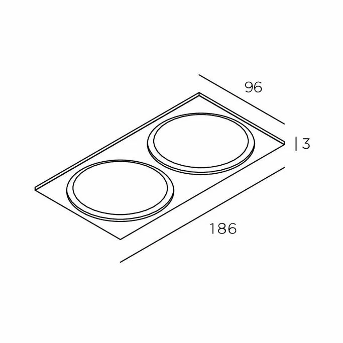 Technolight Рамка двойная под круглые 85 41007-BK