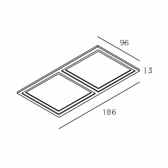 Technolight Рамка двойная под квадратные 85 41008-BK