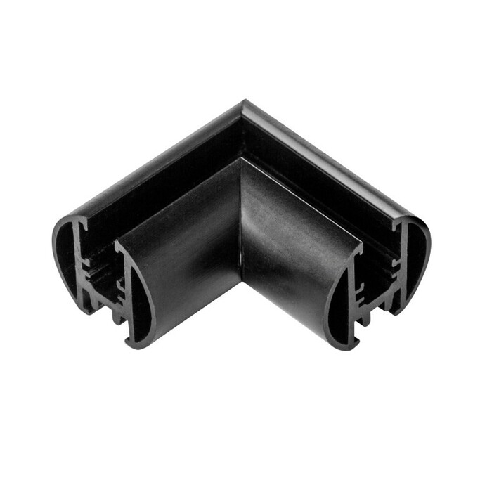 LIGHTSTAR 506447 Соединитель L-образный горизонтальный тип D LINEA ЧЕРНЫЙ