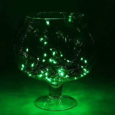 Гирлянда "Метраж" 15 м, нить темная, LED-180-220V, контроллер, 8 режимов зелёный