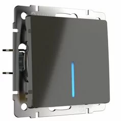 Werkel W1110107  Выключатель одноклавишный с подсветкой (серо-коричневый)