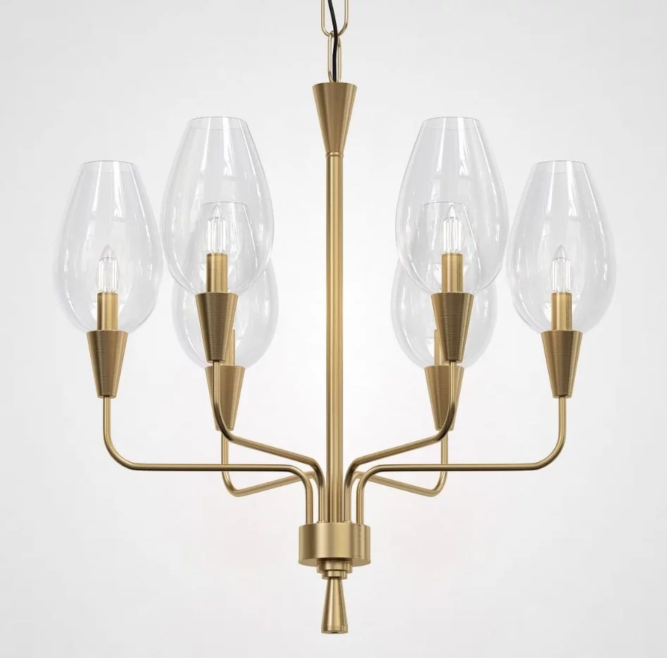 Подвесная Дизайнерская Люстра Viola 6 Прозрачный By Imperiumloft